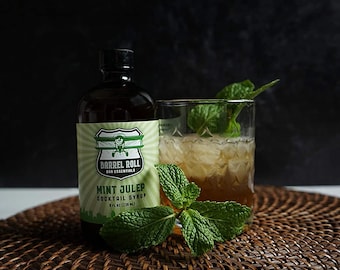 Mint Julep Cocktail Mixer- Real Ingredients Only  - 8 Ounce Bottle - 9 Flavors - Excellent Gift