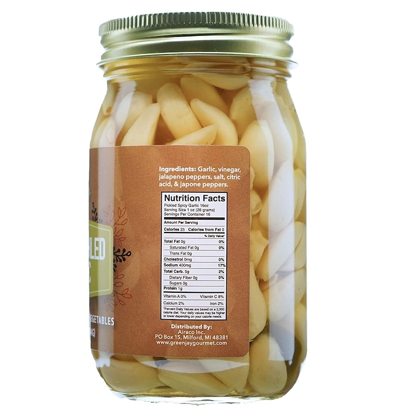 Green Jay Gourmet Pickled Garlic Cloves in a Jar Fresh Etsy