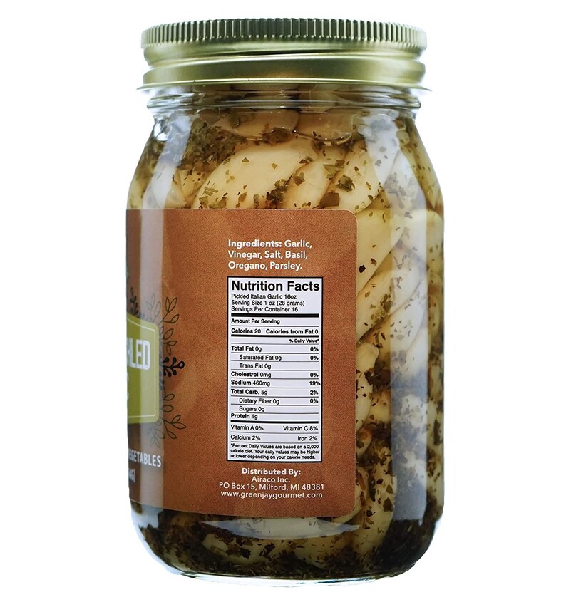 Green Jay Gourmet Pickled Garlic Cloves in a Jar Fresh Etsy