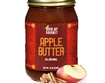 Fruit Butter by Green Jay Gourmet- Apple, Strawberry, Peach, Blueberry, Blackberry, Cherry, Apple Pecan, Monkey Butter- 19 oz Jar