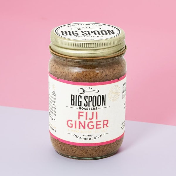 Fiji Ginger Almond Butter by Big Spoon Roasters- Simple Ingredients- Unique Flavors- Low Sugar- Vegan Nut Butter- Amazing Gift!