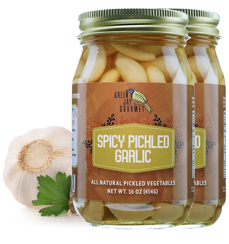 Green Jay Gourmet Pickled Garlic Cloves in a Jar Fresh Etsy