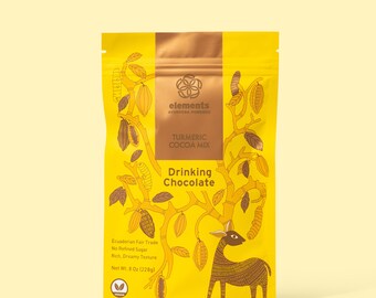 Dark Hot Chocolate w/ Turmeric - Heavy Metal Tested-  Ayurveda Inspired Hot Cocoa- Raw, Vegan, Plant Based