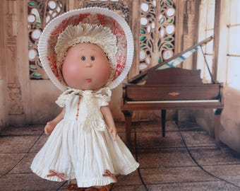 MINI Mia&#39;s Sunday ~ beautiful 2-piece set for Nines D&#39;Onil Little MIA 23cm 9&quot; doll ~ dress and bonnet