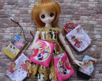 Sailor Moon and Candy Candy BAGS , pillow for 1/4 doll ~ Japanese manga and anime design ~ for 30-50cm Bjd MSD MDD 14&quot;-18&quot;