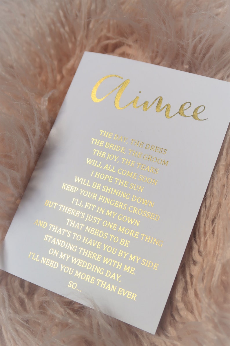 Custom BRIDESMAID PROPOSAL CARD poem gold foil Etsy