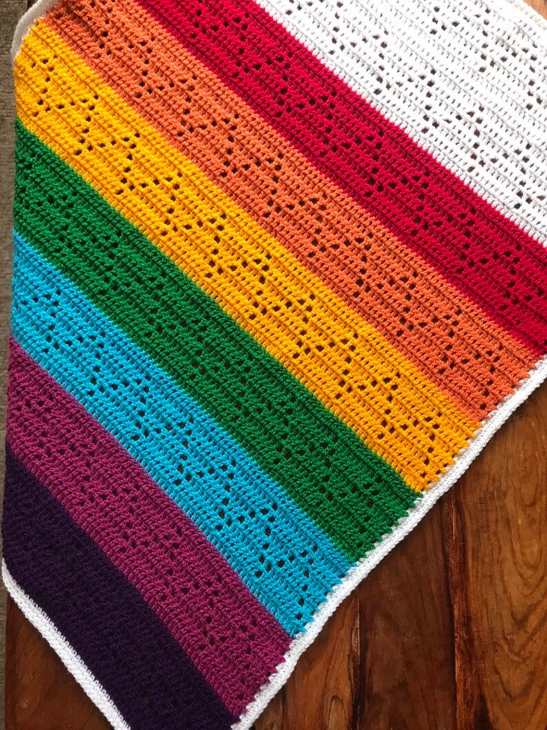 Easy Filet Crochet Blanket Pattern Zara's Blanket Filet Etsy Australia