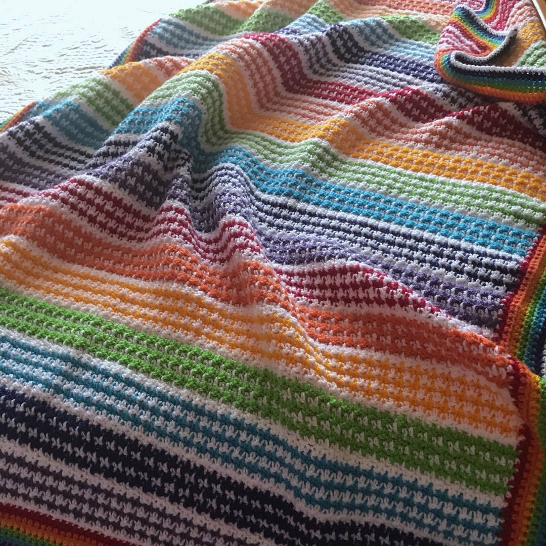 Peggy Blanket Beginner Easy Crochet Blanket Pattern Pdf Etsy UK