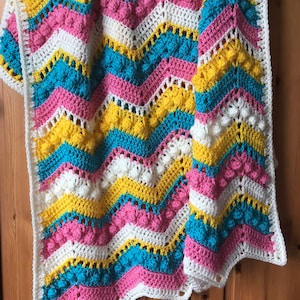 Chevron Party Blanket: Easy Chevron Crochet Blanket Pattern, beginner crochet pattern, PDF pattern image 1