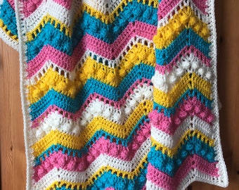 Chevron Party Blanket: Easy Chevron Crochet Blanket Pattern, beginner crochet pattern, PDF pattern