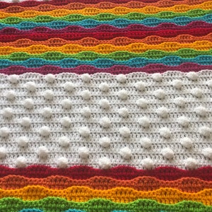 Cloudy with a Chance of Rainbows Crochet Blanket Pattern: PDF crochet pattern, Crochet Blanket Pattern, Rainbow Crochet Blanket, Bobble St image 4