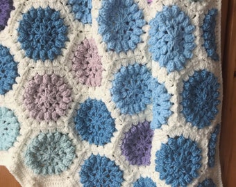 Hello Petal Blanket, Easy Hexagon Crochet Baby Blanket Pattern, PDF Crochet Pattern, Join as you go Crochet Pattern,