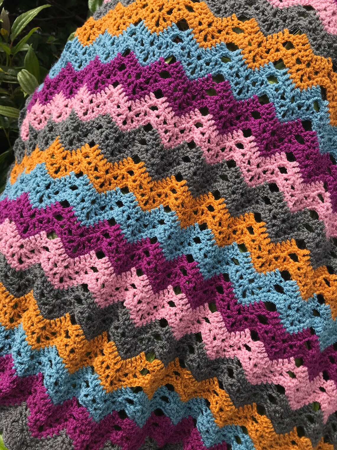 Bronte Ripple Blanket Beginner/easy Crochet Blanket Pattern Etsy