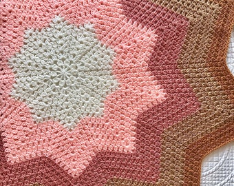 Posy Cluster Blanket - Crochet Star Blanket Pattern, Crochet Blanket Pattern, Baby Blanket Pattern, Crochet Star, Star Afghan, Baby Afghan