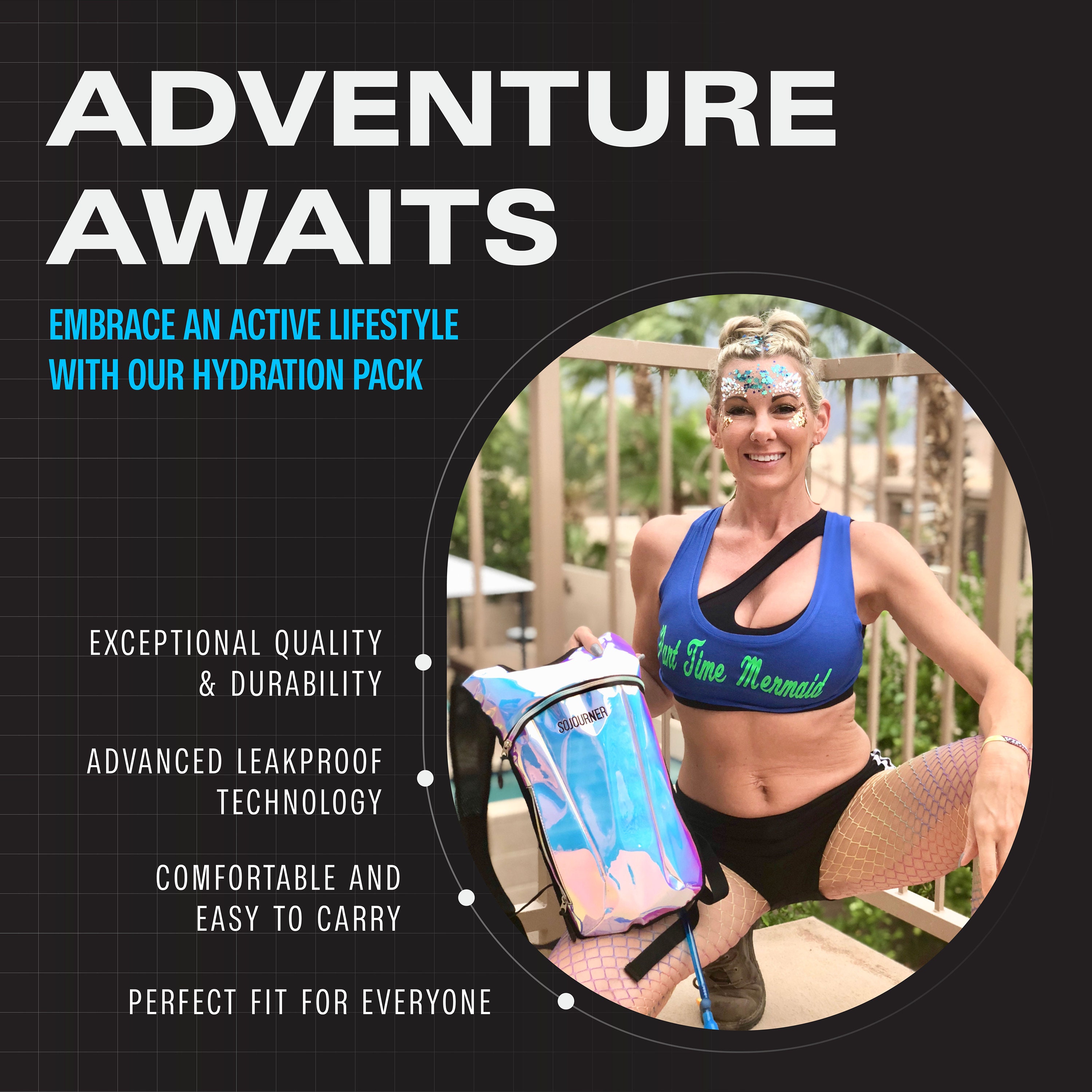 Sojourner Hydration Pack Backpack 2L Water Bladder Included Festivals,  Raves, Hiking, Biking, Outdoors, Running & More multiple Styles 