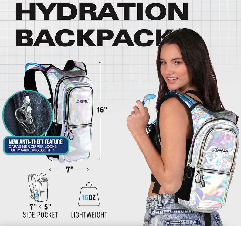 Rave Hydration Pack Backpack: 2L Water Bladder, Leak-Proof Design image 4