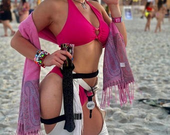 Rave Fan Holster: Festival Hand Fan Holder & Thigh Accessory