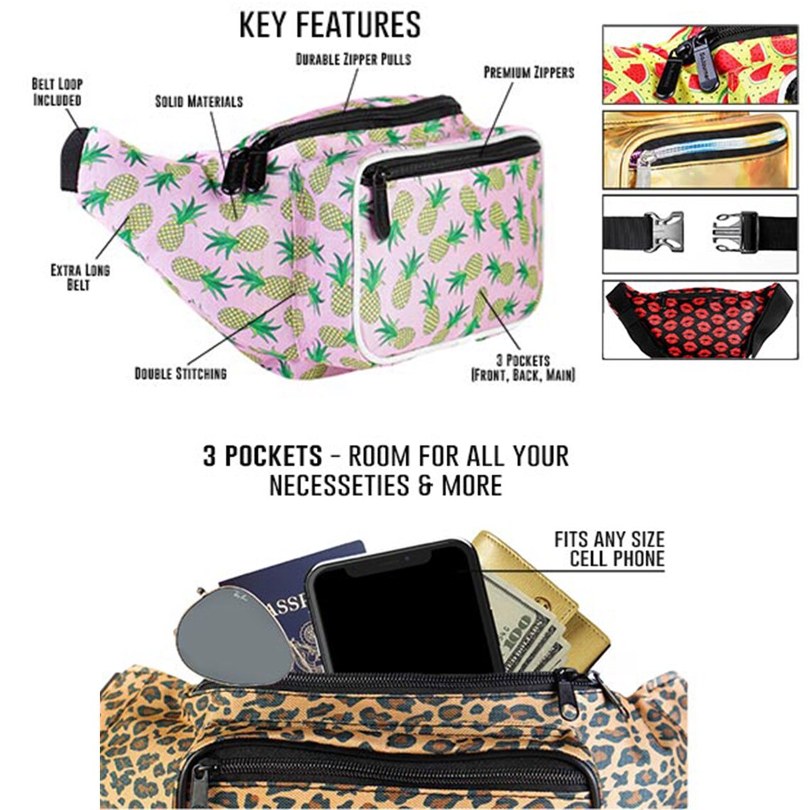 Fanny Pack Cute Prints Packs for Men Women Festivals Raves Etsy