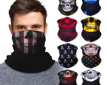 9pack Neck Gaiter Face Mask Bandana Neck Gators Face Coverings for Men & Women I Neck Gator Masks