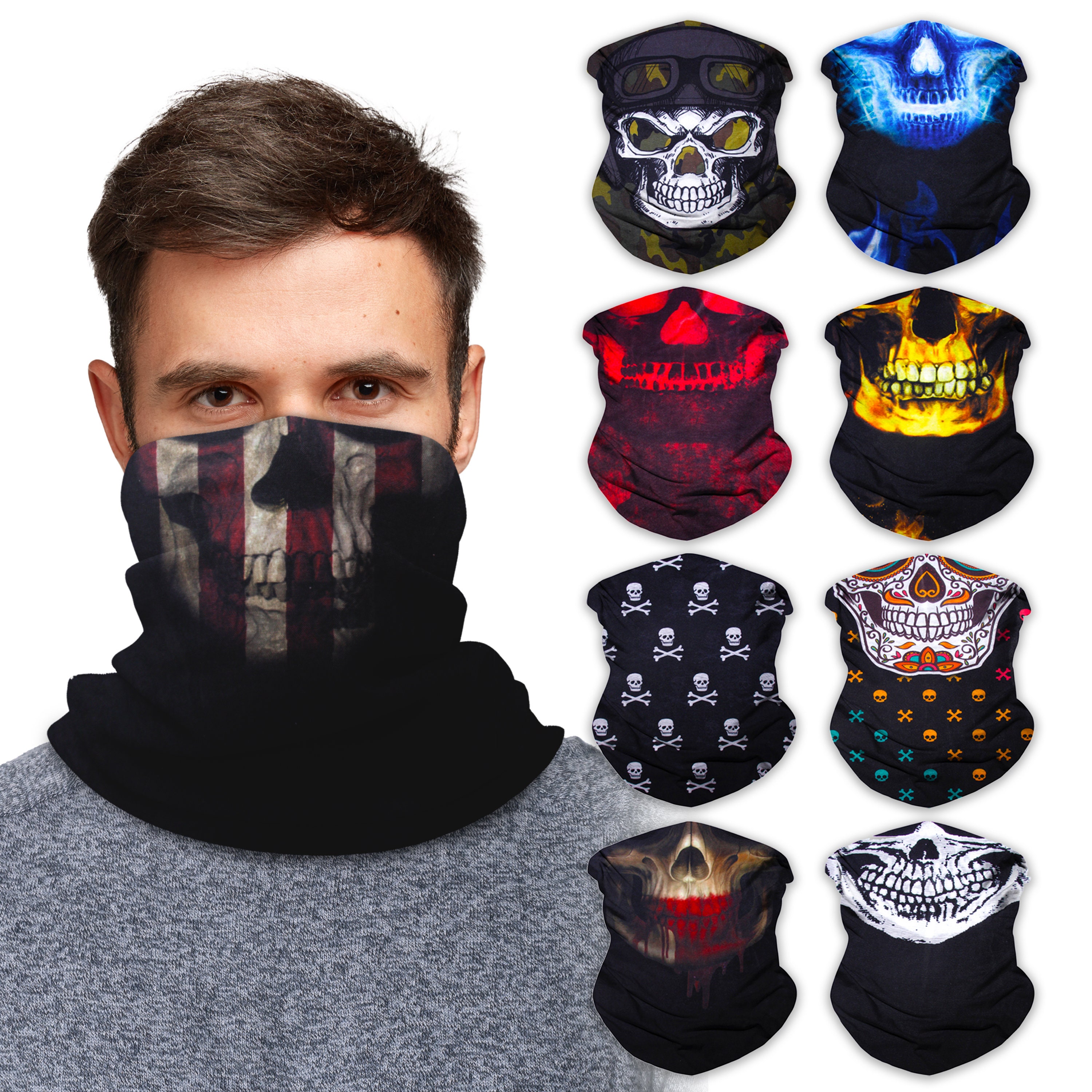 Skull Bandana Mask - Etsy