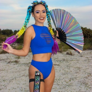 Rave Fan Holster: Festival Thigh Holder for Hand Fan