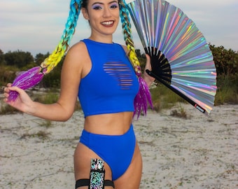 Rave Fan Holster: Festival Thigh Holder for Hand Fan