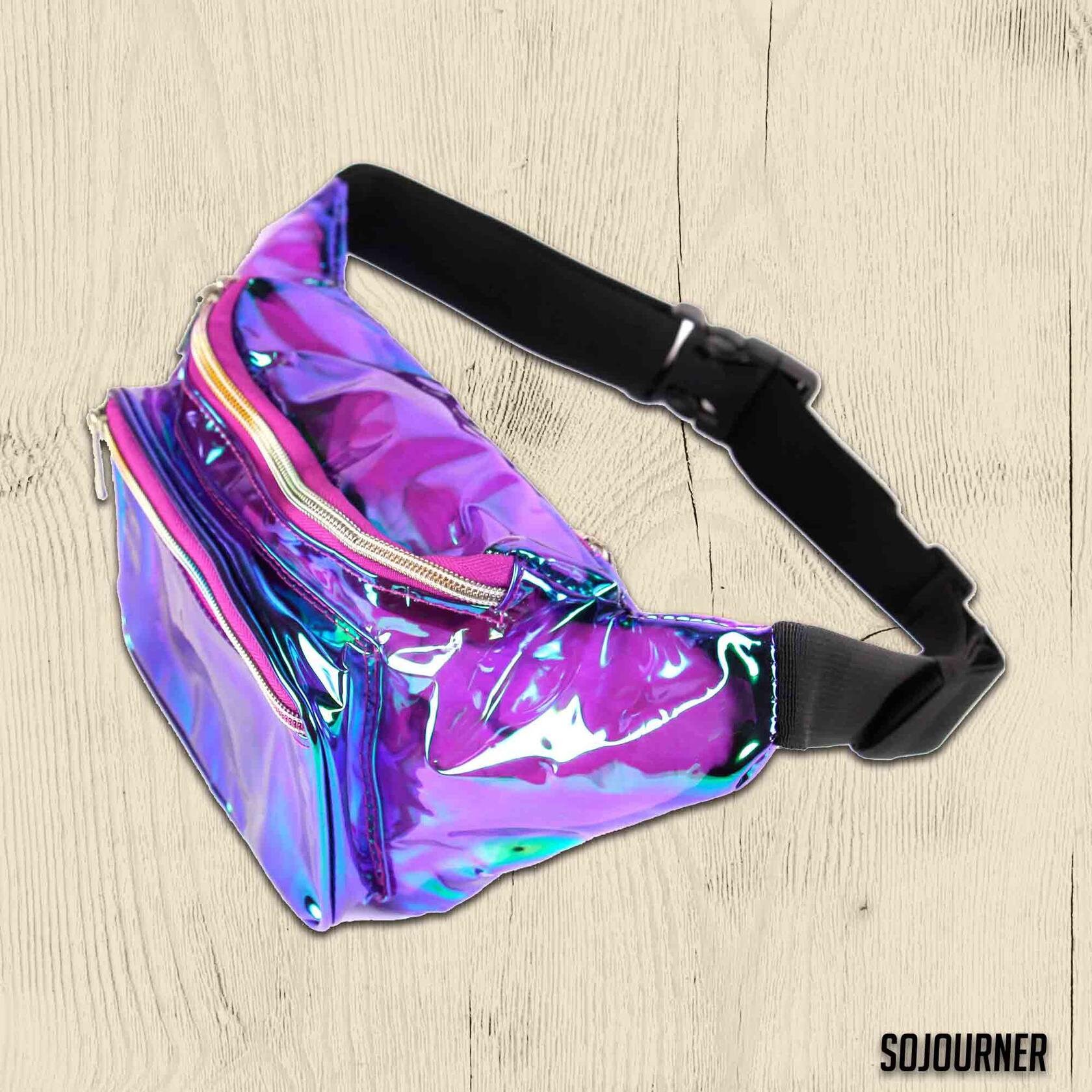 Rave Holographic Fanny Pack Packs for Festival Women Men Cute