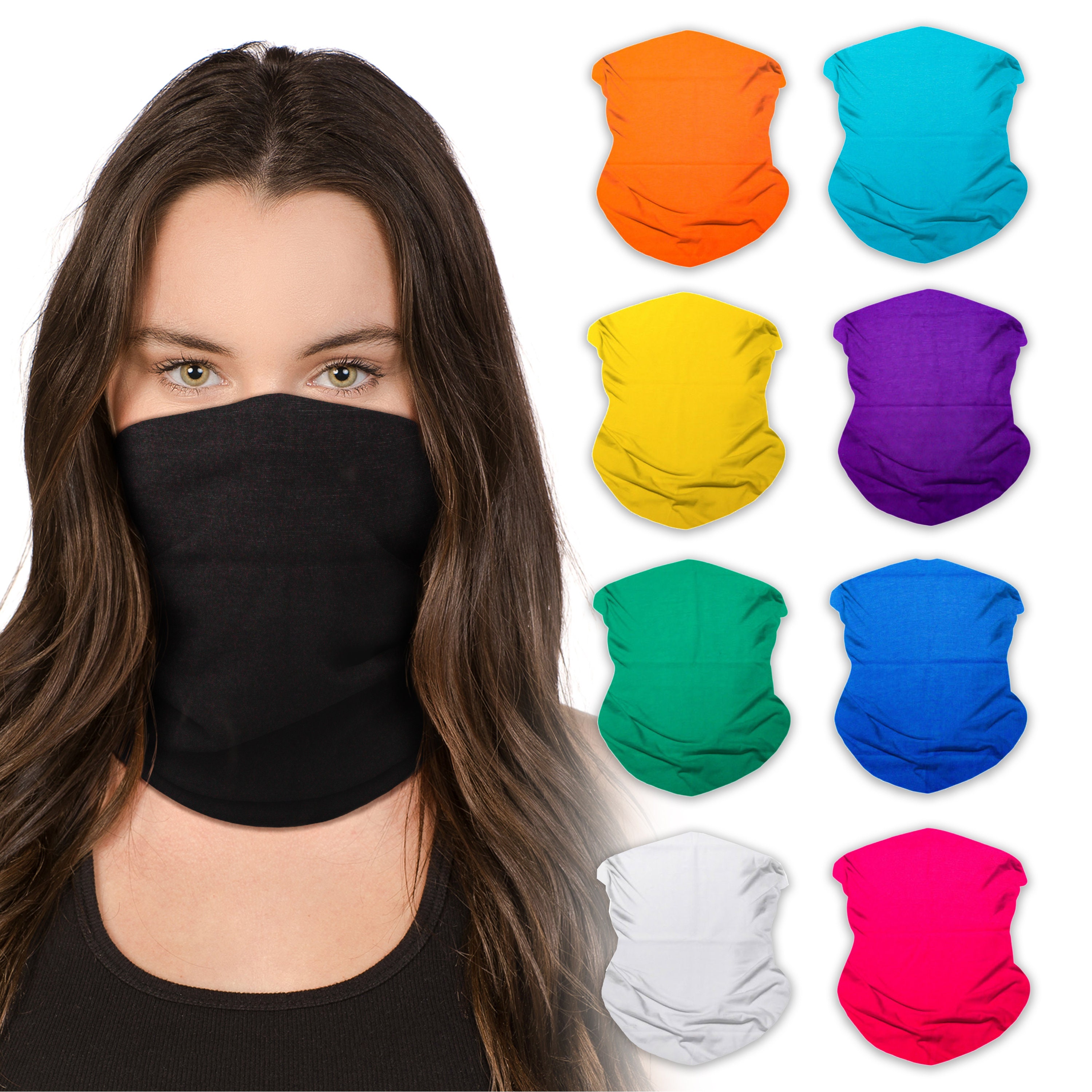 9-pack: Polyester Neck Gaiter Face Mask - UV & Wind Protection - Etsy