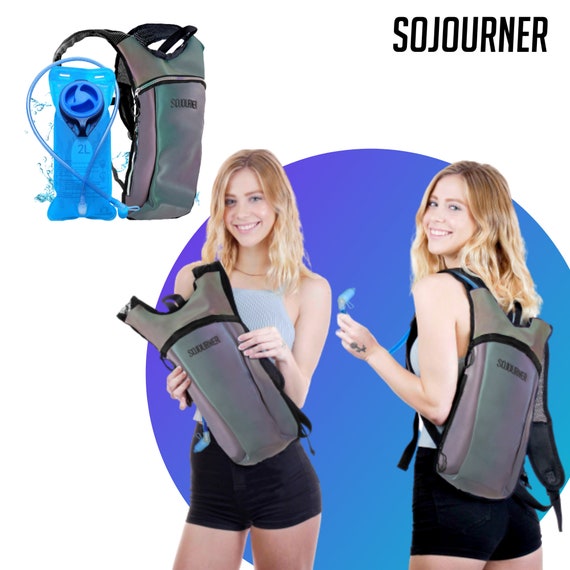 Small Raves Biking 2L Water Bladder Included for Festivals Climbing Running and More Sojourner Rave Hydration Pack Backpack Hiking 