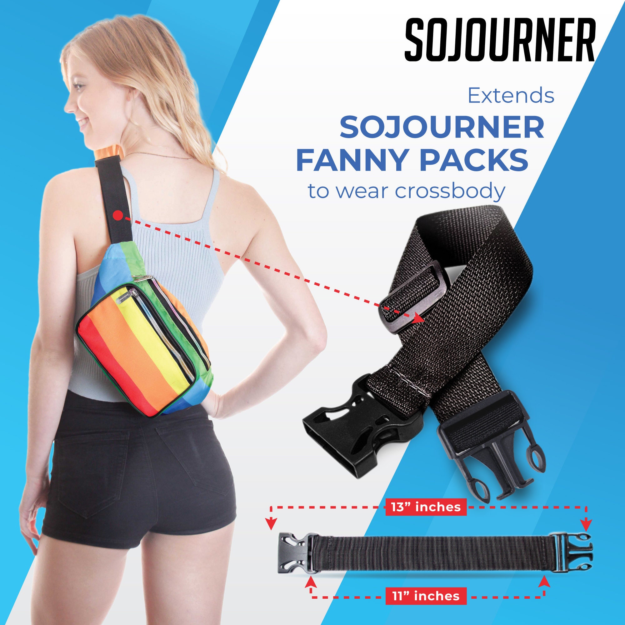 Fanny Pack Extender Belt Bag Adjustable Elastic Strap Buckle Waist Extender Only Compatible With Sojourner Fanny Packs Etsy Canada