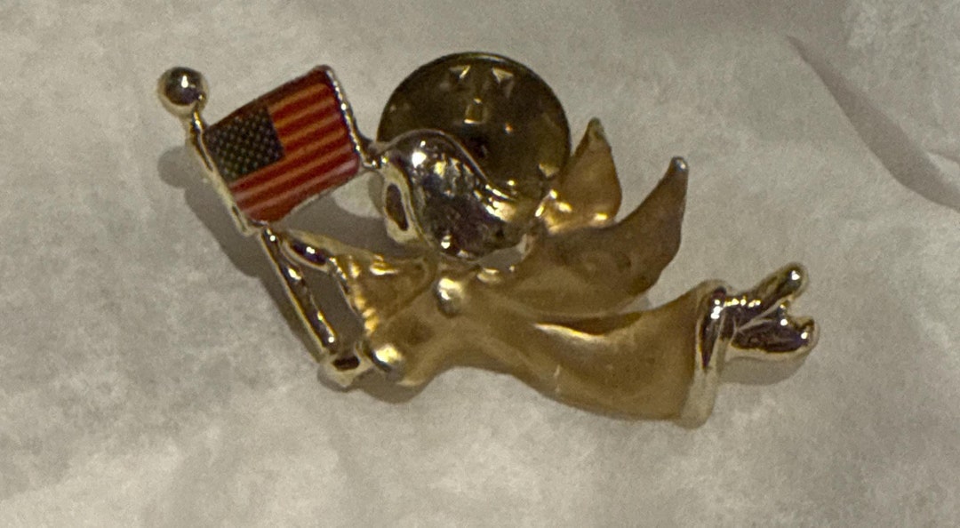 Vintage Gold American Angel Pin - Etsy