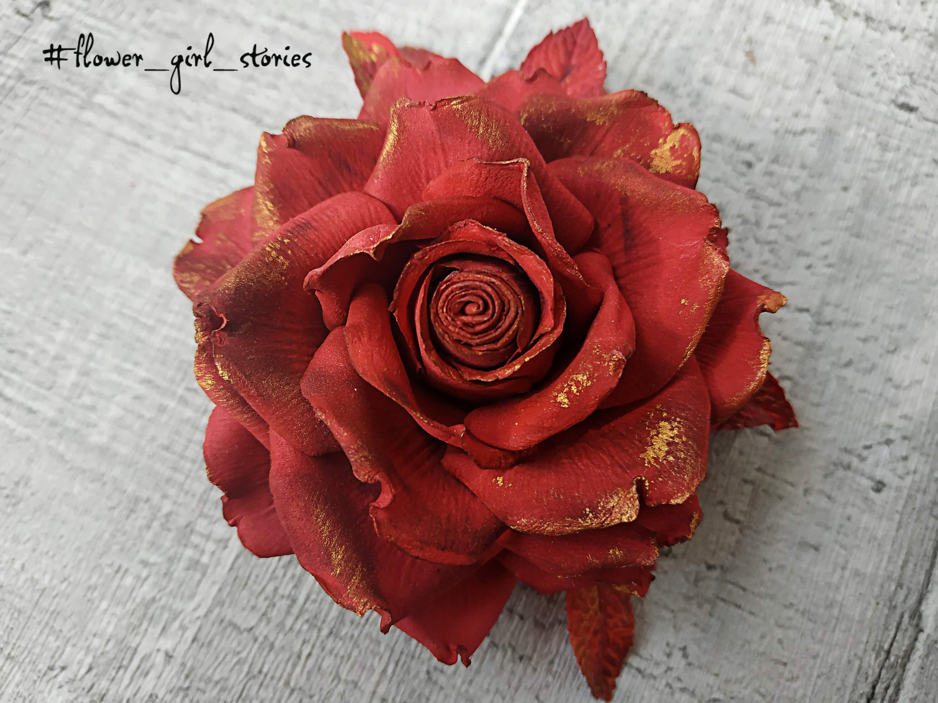 Red Rose Hair Clip Flower HairClip Red Rose for Hair Large Etsy