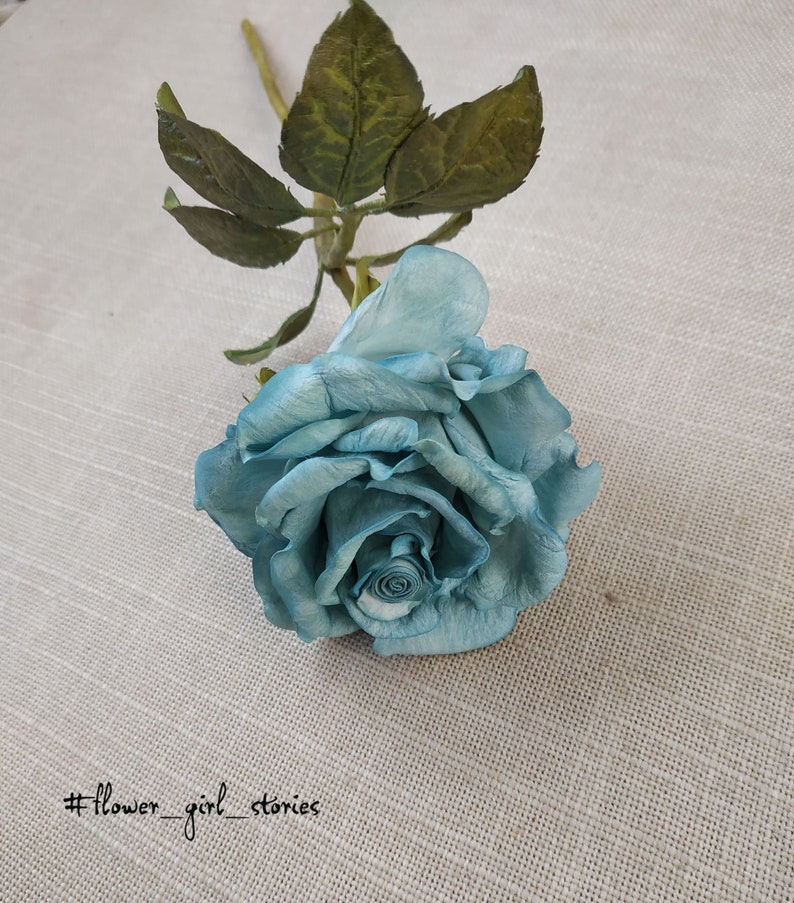 Blue Rose Real Touch long stem Flowers Realistic Artificial Etsy