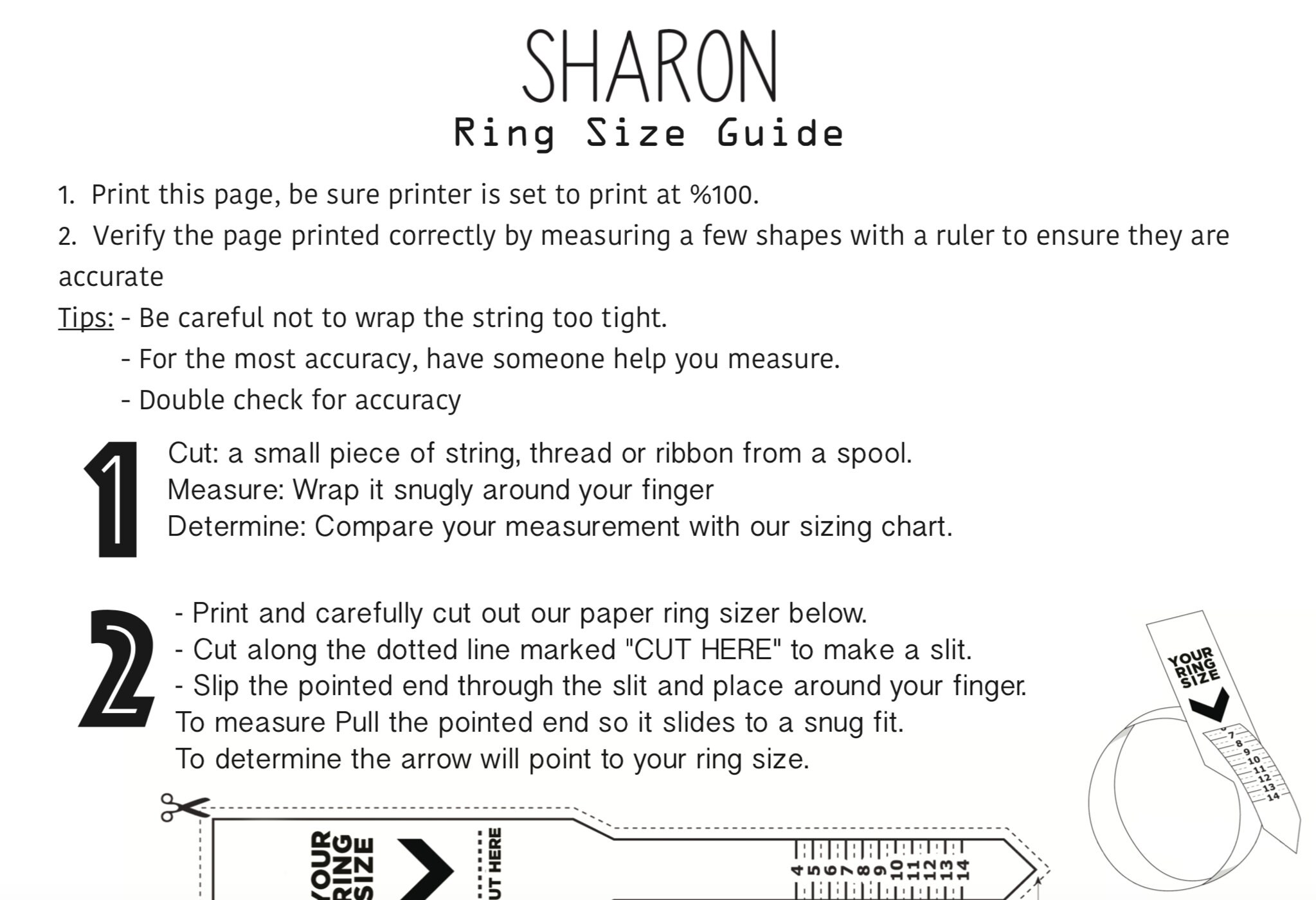 printable ring sizer find your ring size instant digital etsy