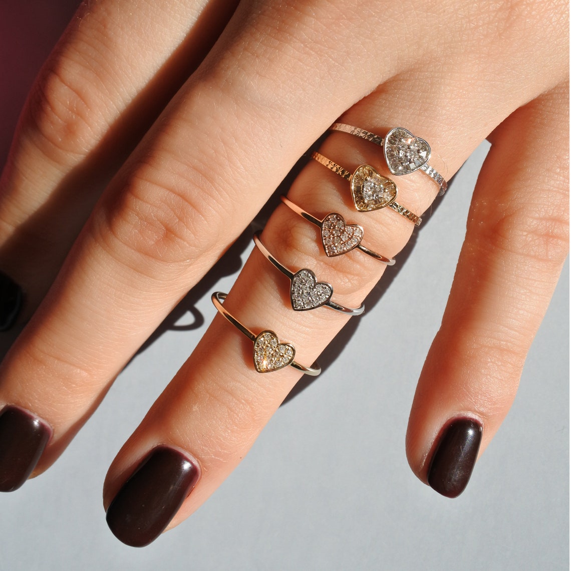 Love Rings Diamonds 14K Gold Valentine's Day Gift Etsy