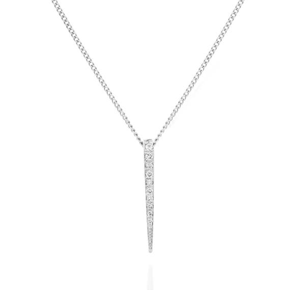 Bar Diamond Necklace 14K Solid Gold Charm Necklace Dainty Etsy