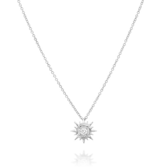 white gold sun necklace