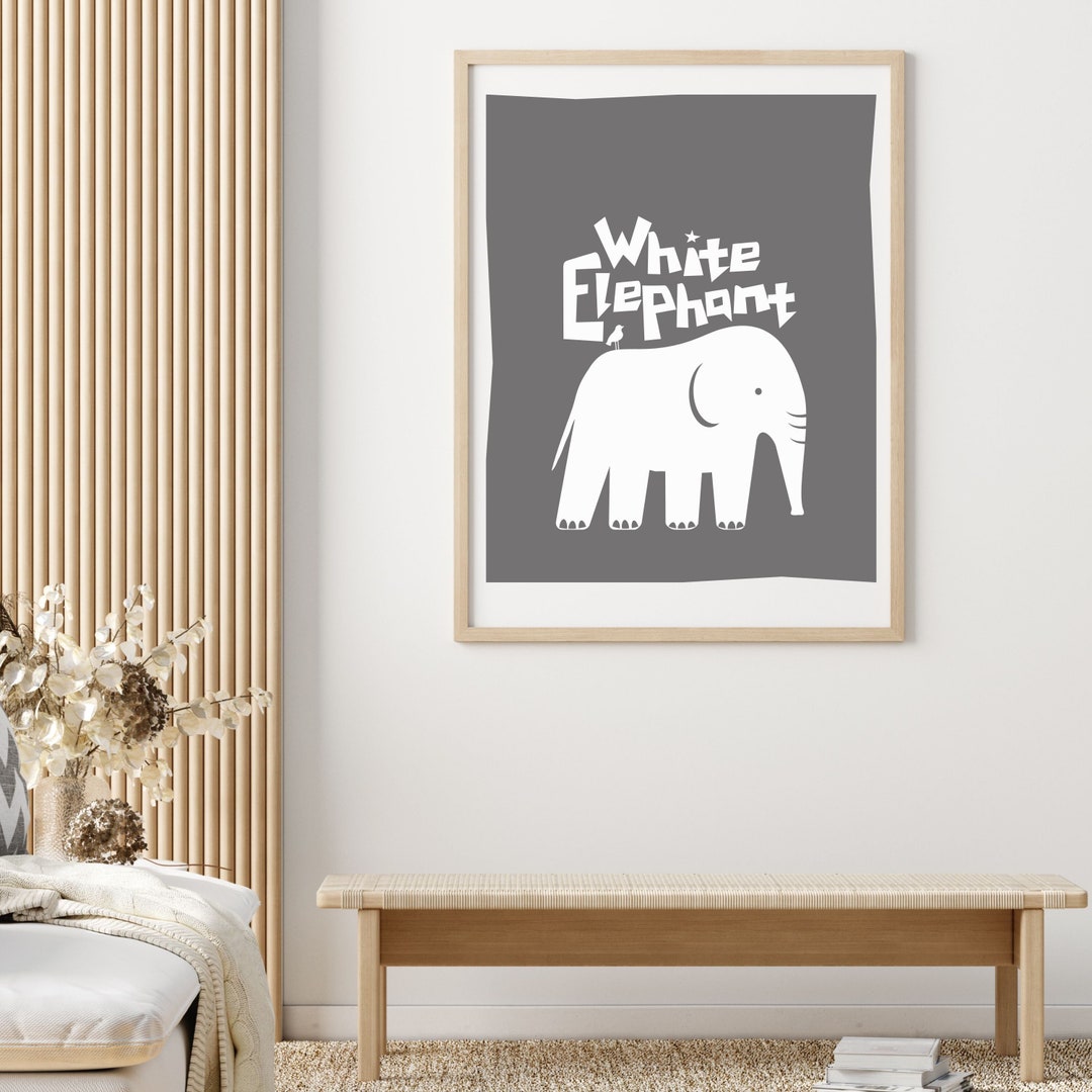 White Elephant Wall Art SVG Jpeg PNG EPS Etsy