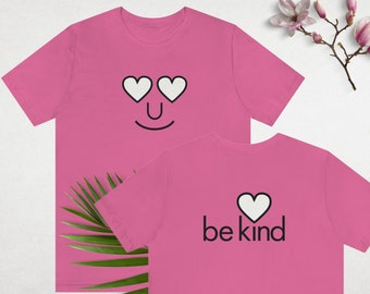 Be Kind Pink Shirt Day Graphic T-Shirt, Valentine's Day Gift, Modern Heart Design, Happy Valentine's Day Pink Shirt, Anti Bullying Campaign