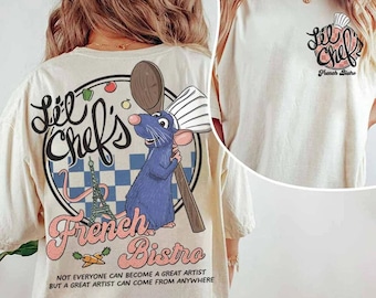 Zweiseitiges Remy Ratatouille Shirt, Vintage Little Chef Shirt, Lil Chefs Bistro T-Shirt