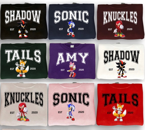 Camisa personalizada de Sonic the Hedgehog camiseta de personaje de Sonic the Hedgehog camisa a juego de Sonic Group camisa de fiesta familiar de Sonic Sonic Shadow Etsy Mexico