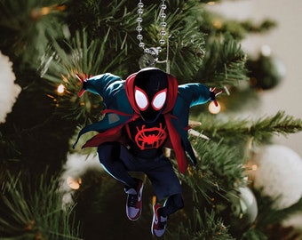 Customized Miles Morales SpiderVerse Ornament, Spiderman Christmas 2023 Custom, Spidey Acrylic Ornament