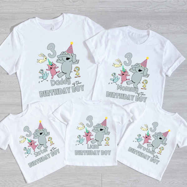 Elephant And Piggie Birthday Shirt, Elephant And Piggie Party Birthday Tee, Elephant And Piggie Matching Family Shirt