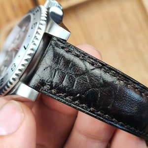 ANY MODIFICATION brown bespoke leather band, Only hand stitching and customized size for your favorite watch. Padding style