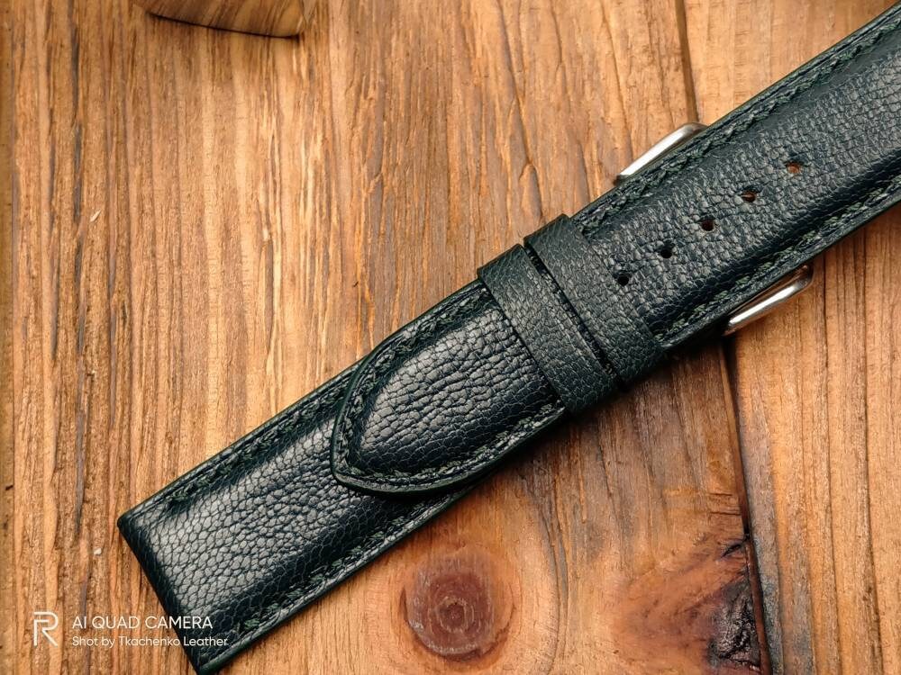 Dark green watch band leather 16 18 19 20 21 watch straps Etsy