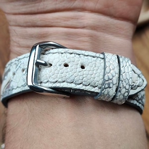 ANY MODIFICATION silver ostrich paws bespoke leather band, Only hand stitching and customized size for your favorite watch.