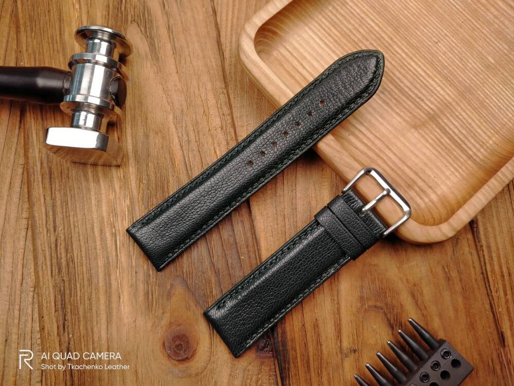 Dark green watch band leather 16 18 19 20 21 watch straps Etsy