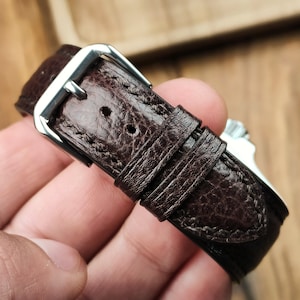 ANY MODIFICATION kangaroo brown bespoke leather band, Only hand stitching and customized size for your favorite watch. Padding style