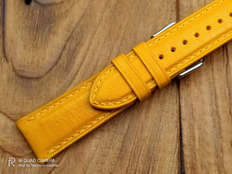 Yellow Leather Watch Band 14mm 16 Mm 20mm Watch Strap 18mm Etsy