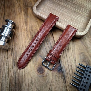 ANY MODIFICATION red bespoke leather band, Only hand stitching and customized size for your favorite watch. Padding style